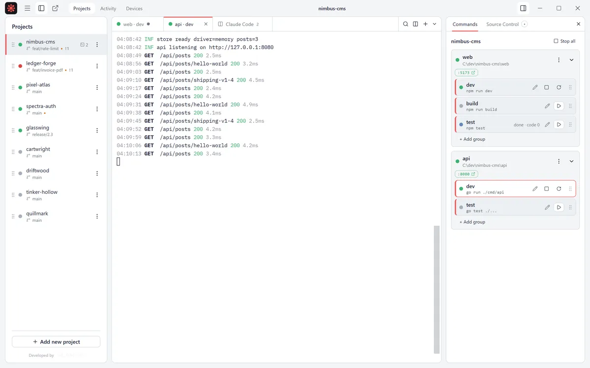 Dockmaster in the Light theme